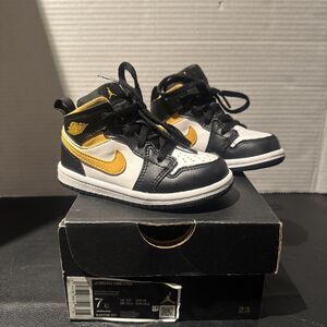 Air Jordan 1 Mid TD 'Black Gold' Size 7C 640735-177 with box